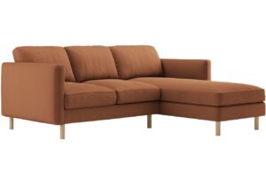 Micadoni Oranžová sametová rohová pohovka Eden 223 cm