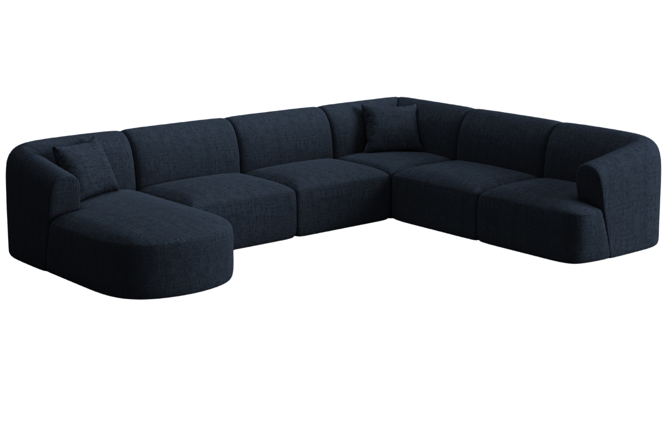 Cosmopolitan Design Královsky modrá čalouněná rohová pohovka Campi 330 cm