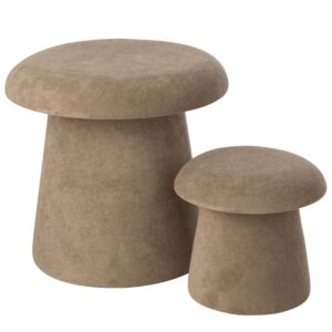 J-line Set dvou béžových stoliček Mushroom 60/37