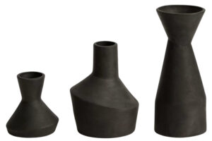 Kave Home Set tří černých váz Dunari 12/18/24