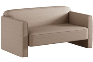 Micadoni Tmavě béžová dvoumístná pohovka Abby 140 cm