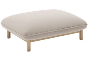 Micadoni Světle béžová sametová podnožka Ada 95 x 65 cm