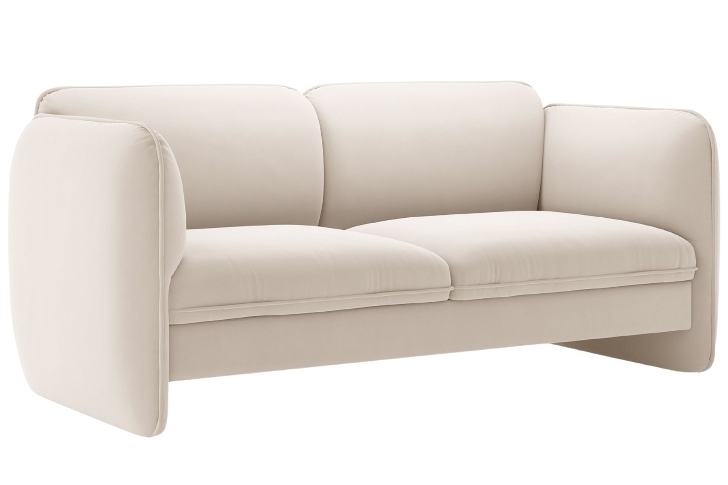 Micadoni Světle béžová sametová dvoumístná pohovka Georgia 168 cm