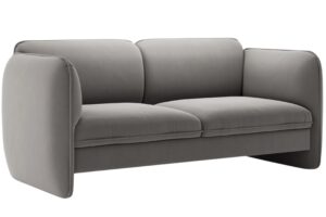 Micadoni Tmavě šedá sametová dvoumístná pohovka Georgia 168 cm