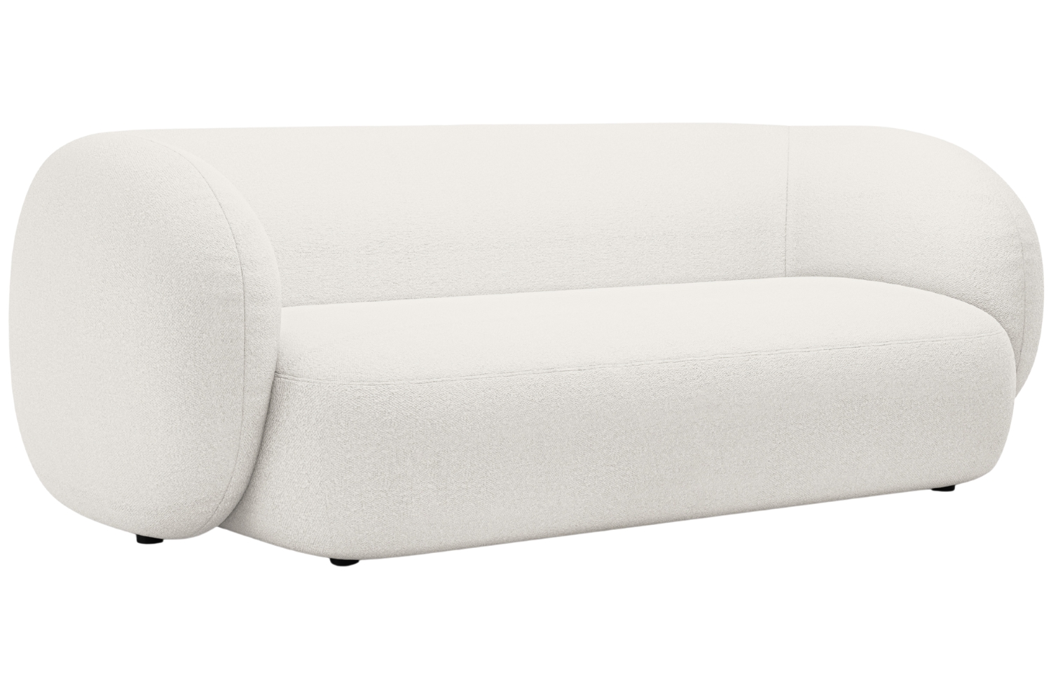 Micadoni Bílá bouclé trojmístná pohovka Kate 213 cm