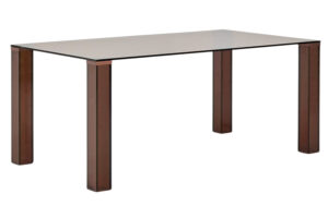 Kave Home Hnědý skleněný jídelní stůl Adularia 160 x 90 cm