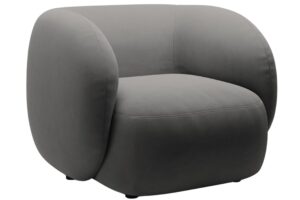 Micadoni Tmavě šedé sametové křeslo Kate