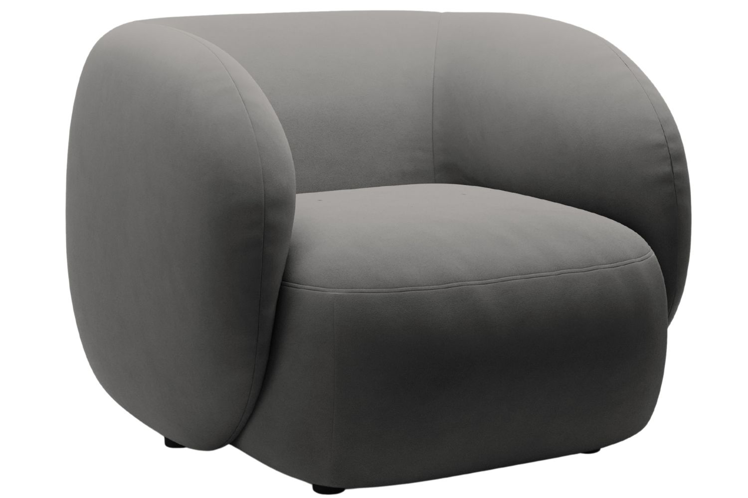 Micadoni Tmavě šedé sametové křeslo Kate
