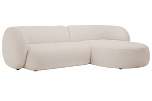 Micadoni Béžová bouclé rohová pohovka Kate 285 cm