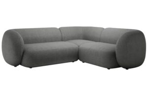 Micadoni Tmavě šedá bouclé rohová pohovka Kate 252 cm