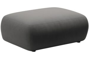 Micadoni Tmavě šedá sametová podnožka Kate 99 x 60 cm