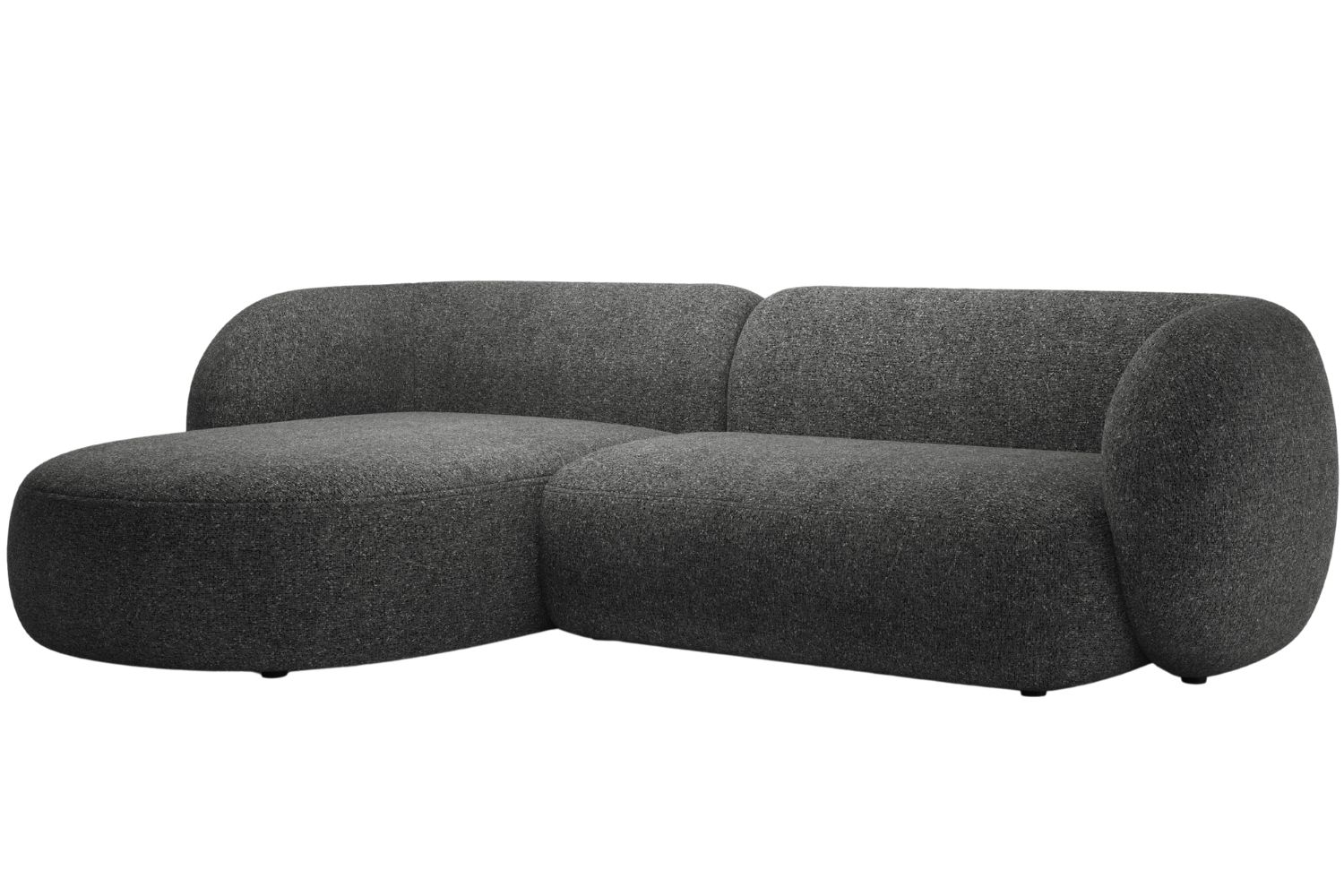 Micadoni Tmavě šedá rohová pohovka Kate 285 cm