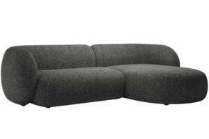 Micadoni Tmavě šedá rohová pohovka Kate 285 cm