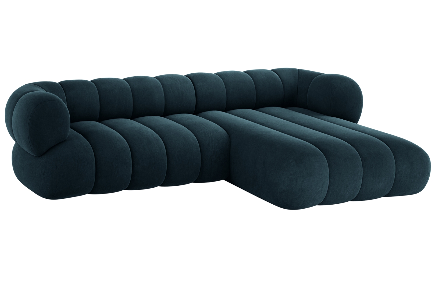 Cosmopolitan Design Tmavě modrá sametová rohová pohovka Koge 270 cm