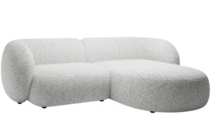Světle šedá čalouněná rohová pohovka MICADONI Kate 255 cm