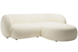 Světle béžová čalouněná rohová pohovka MICADONI Kate 255 cm