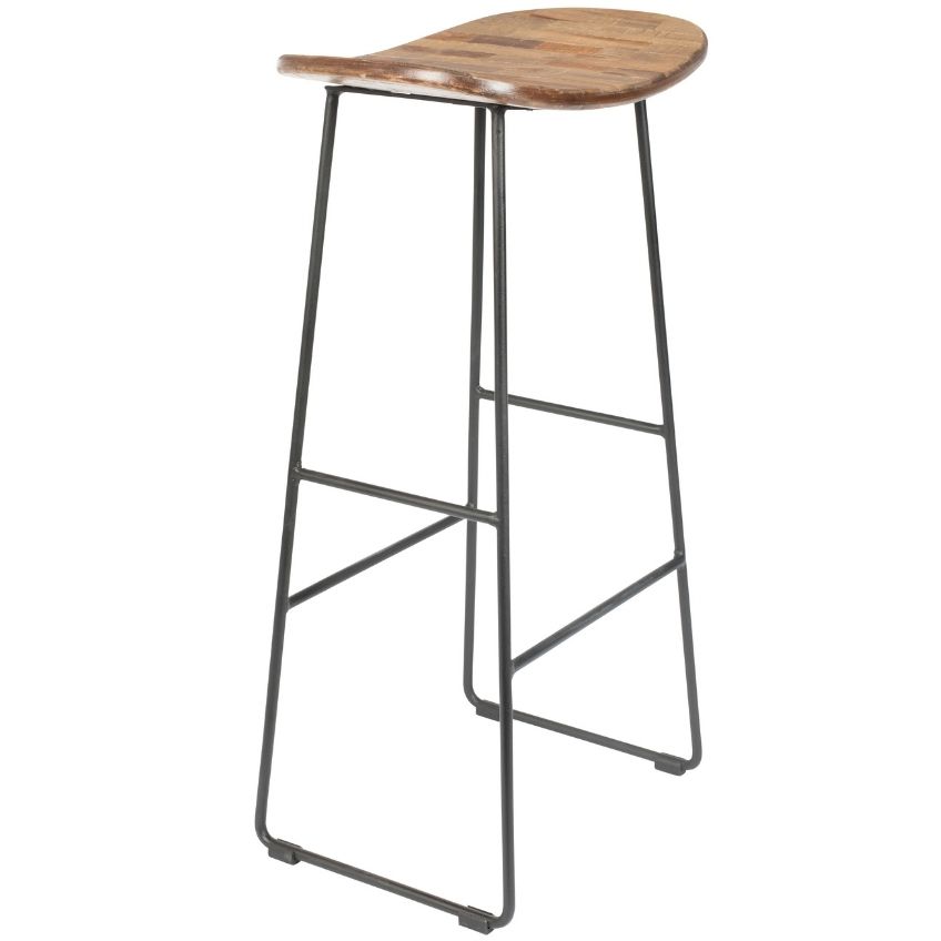 White Label Teaková barová židle WLL TANGLE 76 cm