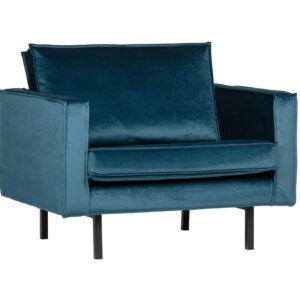 WOOOD Modré sametové křeslo Raden