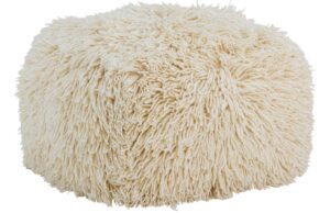 Bloomingville Béžový vlněný puf Lomba 60 x 60 cm