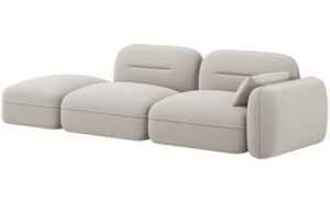 Cosmopolitan Design Světle béžová sametová trojmístná pohovka Sydney 295 cm