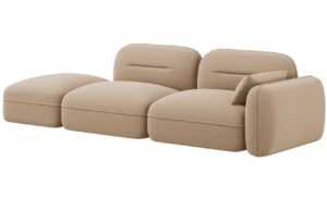 Cosmopolitan Design Pískově hnědá sametová trojmístná pohovka Sydney 295 cm