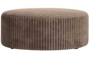 Micadoni Hnědý manšestrový taburet Dia 90 cm