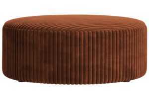 Micadoni Terakotově oranžový manšestrový taburet Dia 90 cm