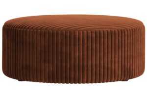 Micadoni Terakotově oranžový manšestrový taburet Dia 90 cm