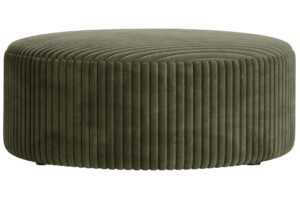 Micadoni Zelený manšestrový taburet Dia 90 cm