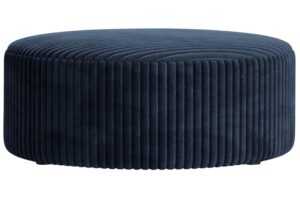 Micadoni Tmavě modrý manšestrový taburet Dia 90 cm