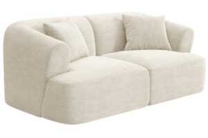 Cosmopolitan Design Krémově bílá manšestrová dvoumístná pohovka Campi 180 cm