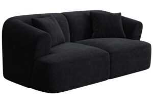 Cosmopolitan Design Černá manšestrová dvoumístná pohovka Campi 180 cm