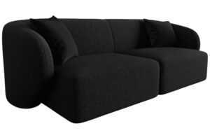 Maison Heritage Černá dvoumístná pohovka Chiara 188 cm