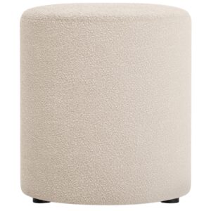 Micadoni Béžový bouclé taburet Dia 40 cm